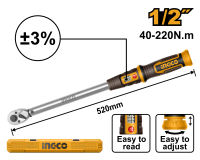 [รวมรุ่นใหม่] INGCO ประแจปอนด์ (ด้ามขันปอนด์) ความแม่นยำสูง ±3% เกรดงานหนัก รุ่น HPTW1425N8 1/4 นิ้ว (2 หุน)  HPTW3860N8  3/8 นิ้ว (3 หุน)   HPTW1220N8 1/2 นิ้ว (4 หุน)