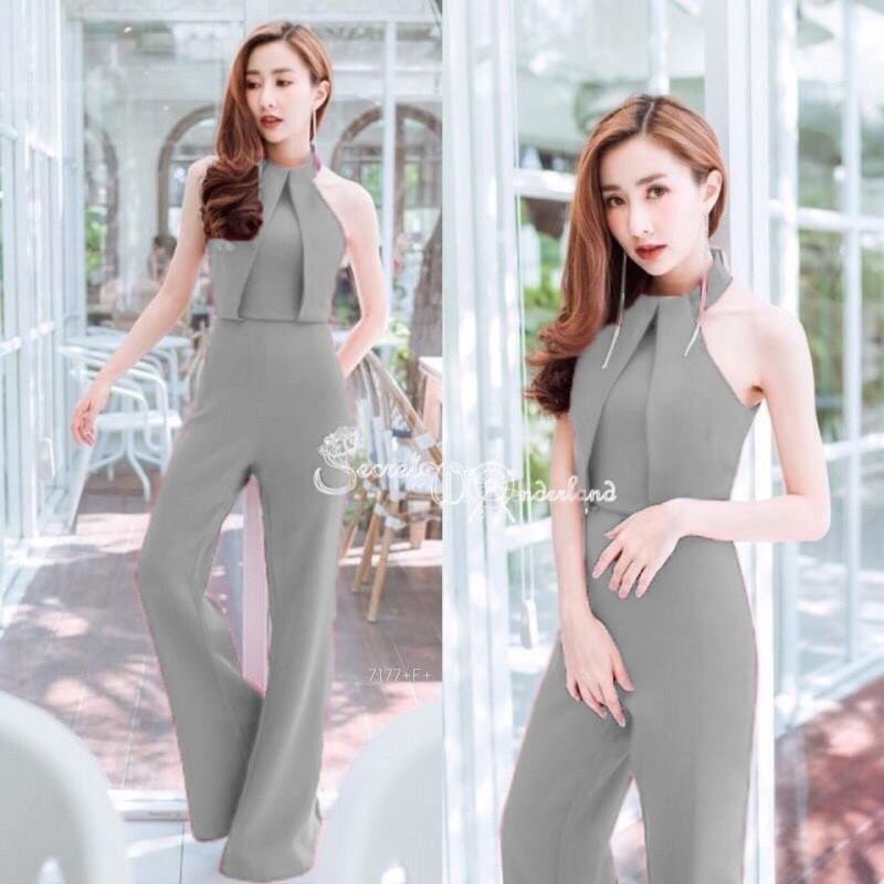 GN7177 **รบกวนสอบถามstockก่อนสั่งซื้อจ้า**  jumpsuit จั้มสูทคอปีน