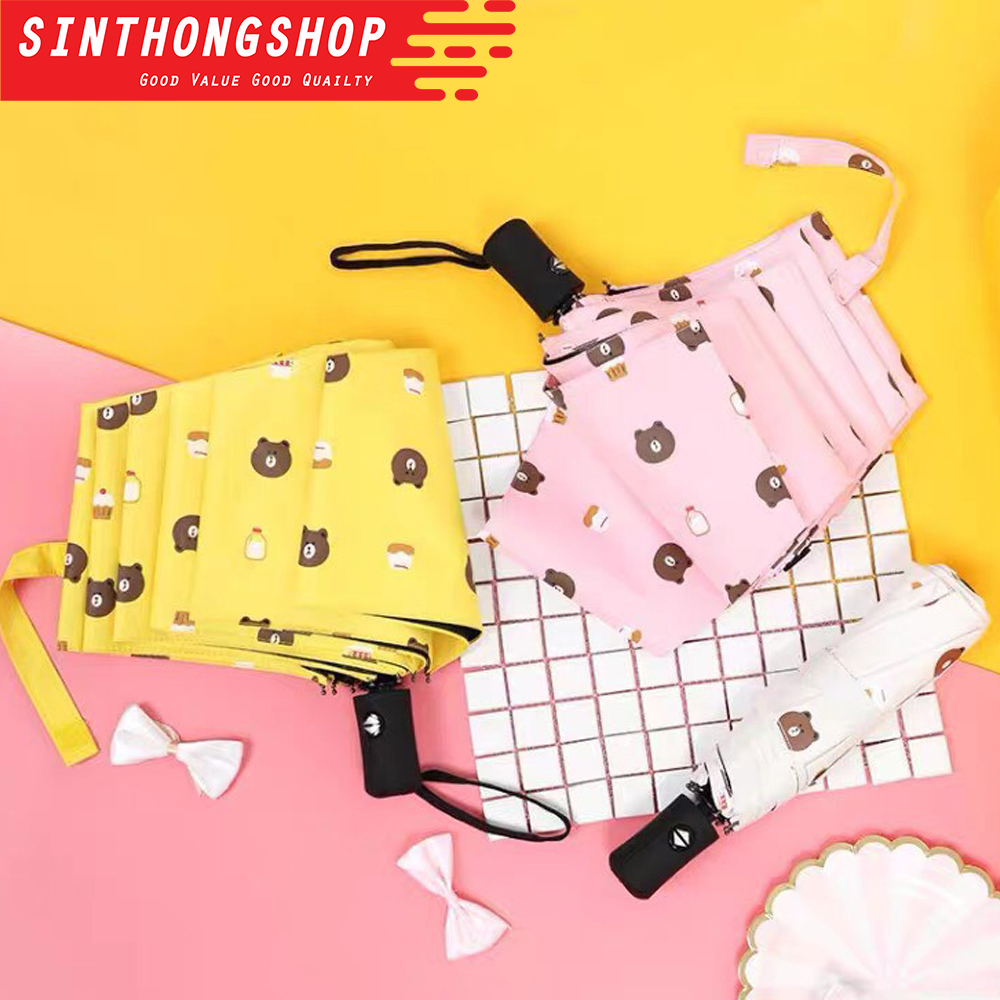 ร่มอัตโนมัติ ร่มลายหมี ร่มกันแดด กันฝนกัน UV Automatic Umbrella Sinthongshop