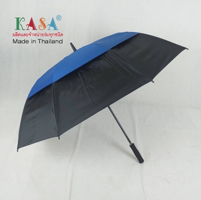 ร่มกอล์ฟ 2 ชั้น 30 นิ้ว ไฟเบอร์ เปิดออโต้ ผ้าUV บนสีล่างดำ กันแดด กันน้ำ สีสวย ร่มแฟชั้น สปริงใช้งานง่าย ผลิตในไทย Golf Umbrella