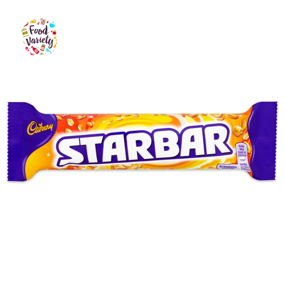 Cadbury Starbar Milk Chocolate Snack 49g แคทเบอร์รี่ สตาร์บา ขนมช็อกโกแลตสอดไส้ถัวและคาราเมล 49 กรัม