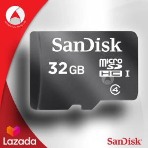 สินค้า Sandisk Micro SD Card Class 4 32GB SDHC (SDSDQM_032G_B35) แซนดิส ไมโครเอสดี การ์ด คลาส4 รองรับ เครื่องเล่นเพลง MP3 วีดีโอHD 720p แท็บเล็ต โทรศัพท์ มือถือ สมาร์ทโฟน แอนดรอย Mobile Andriod โดย Synnex รับประกัน 5 ปี (สีดำ)