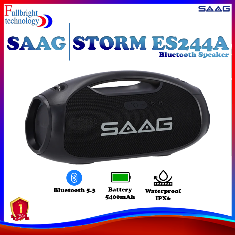 SAAG STORM ES244A Bluetooth Speaker ลำโพงบลูทูธ (ประกันจากศูนย์ 1 ปี) ราคา 1,990 บาท*ส่งฟรี