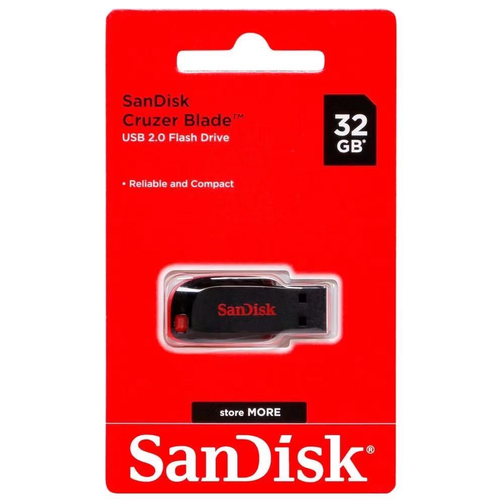 SanDisk 32GB Flash Drive Cruzer Blade CZ50 (Black/Red) ( แฟลชไดร์ฟ usb Flash Drive )