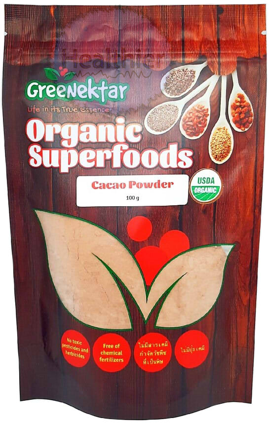 ผงคาเคา คาเคา ออร์แกนิค / Organic Cacao Powder ตรา Greenektar 100 กรัม