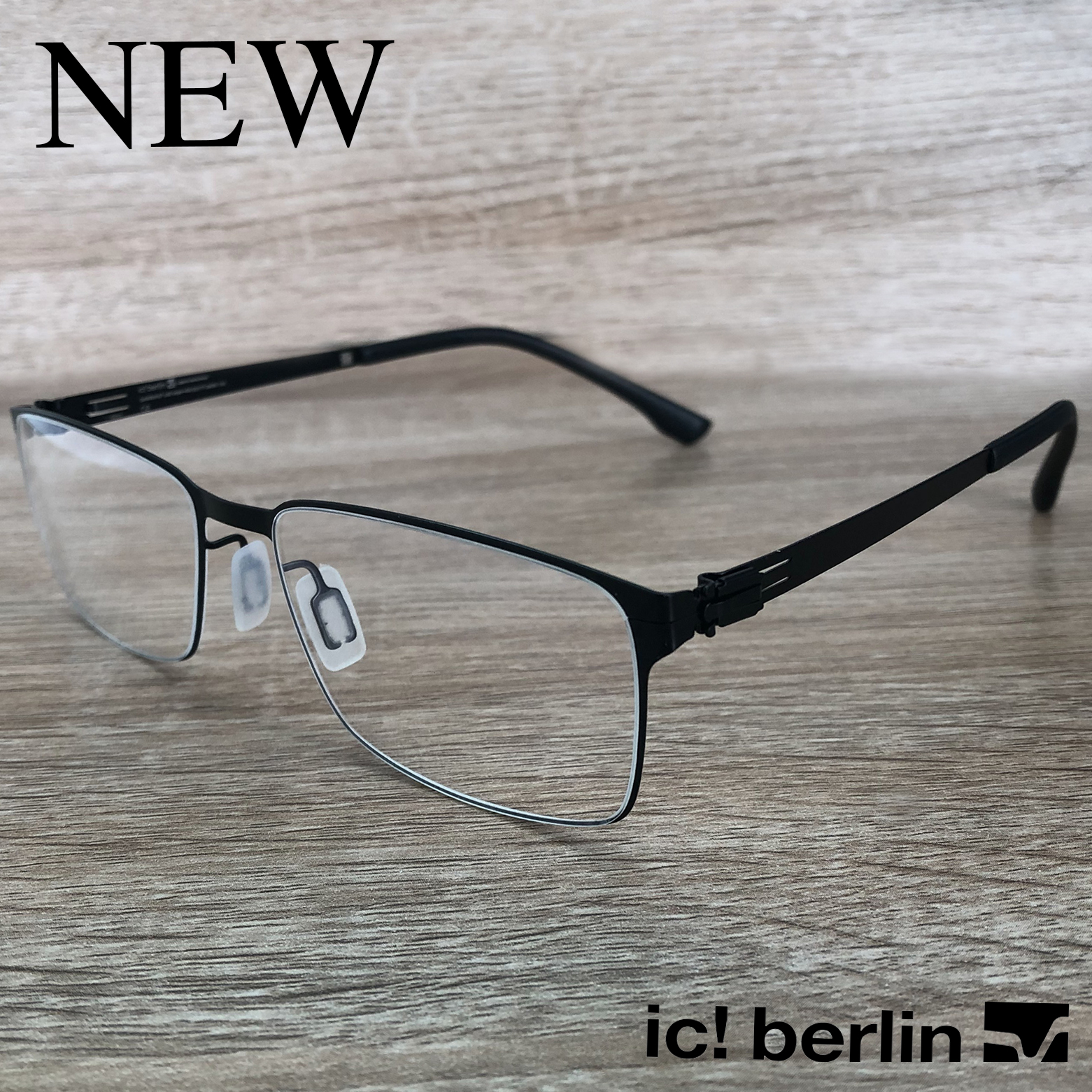 กรอบแว่นตา สำหรับตัดเลนส์ แว่นตาชาย หญิง Fashion รุ่น IC Tora N 13 สีดำ กรอบเต็ม ทรงเหลี่ยม ขาไม่ใช้น็อต ถอดได้ วัสดุ Stainless Steel น้ำหนักเบา