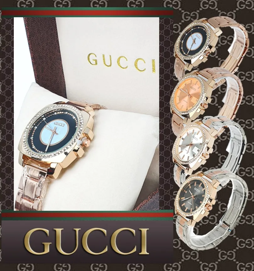 (GUCCI) กันน้ำ นาฬิกาผู้หญิง นาฬิกากุชชี่  สายเหล็ก นาฬิกาผู้หญิง กุชชี่สายเหล็ก นาฬิกาแบร์นเนมหญิง RC880