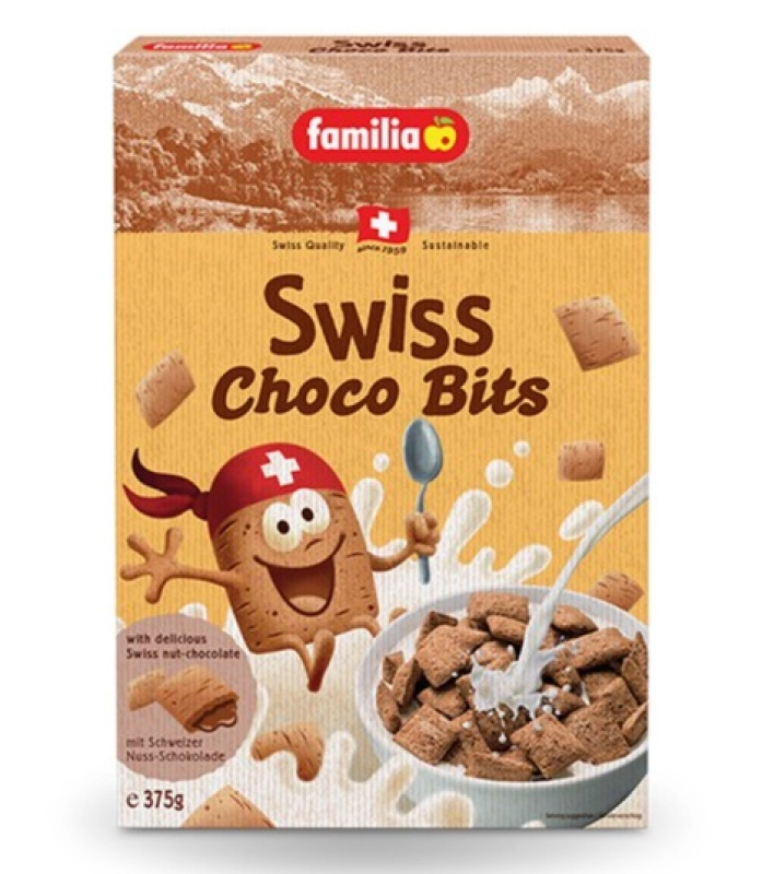 ภาพหน้าปกสินค้าFamilia Swiss Choco Bits Cereal แฟมิเลีย สวิส ช็อคโก บิท์ส ซีเรียล 375g.