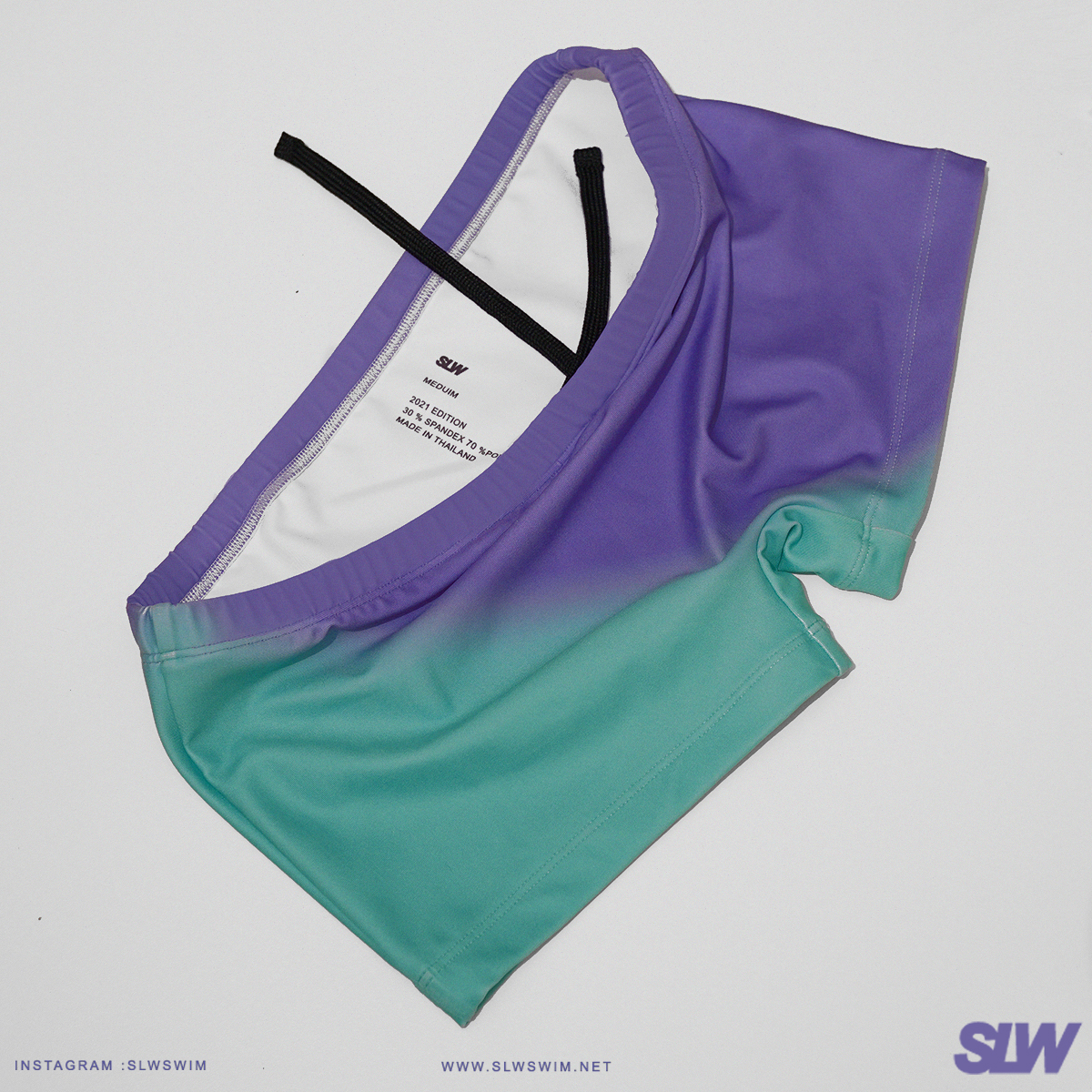 กางเกงว่ายน้ำไล่สีเขียวม่วงทรงเต็มตัว GRADIENT SWIMTRUNKS GREEN PURPLE ราคา 1,890 บาท*ส่งฟรี