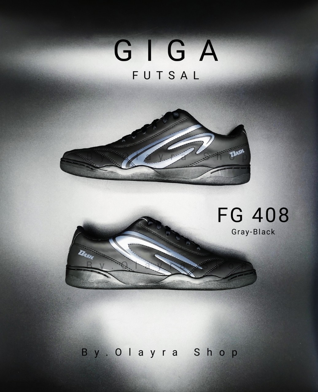 Giga Futsal รองเท้าฟุตซอล รองเท้ากีฬา รุ่น FG408 ดำ/ดำ