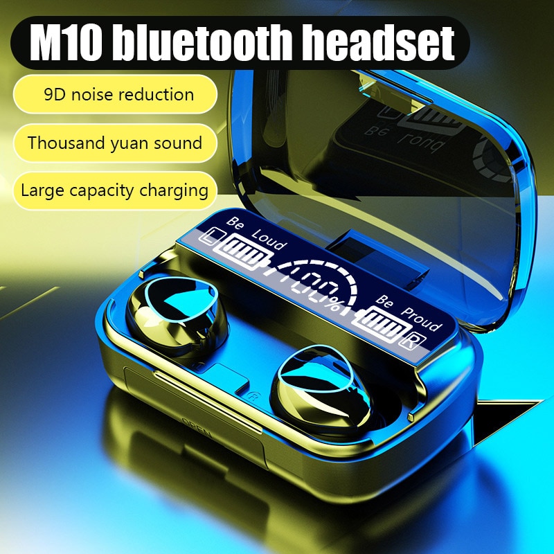 M10 Tai nghe bluetooth TWS Với Earbud Mic 3000mh Hộp Tai nghe không dây Tai Nghe Màn hình LED Tai nghe không dây Bluetooth