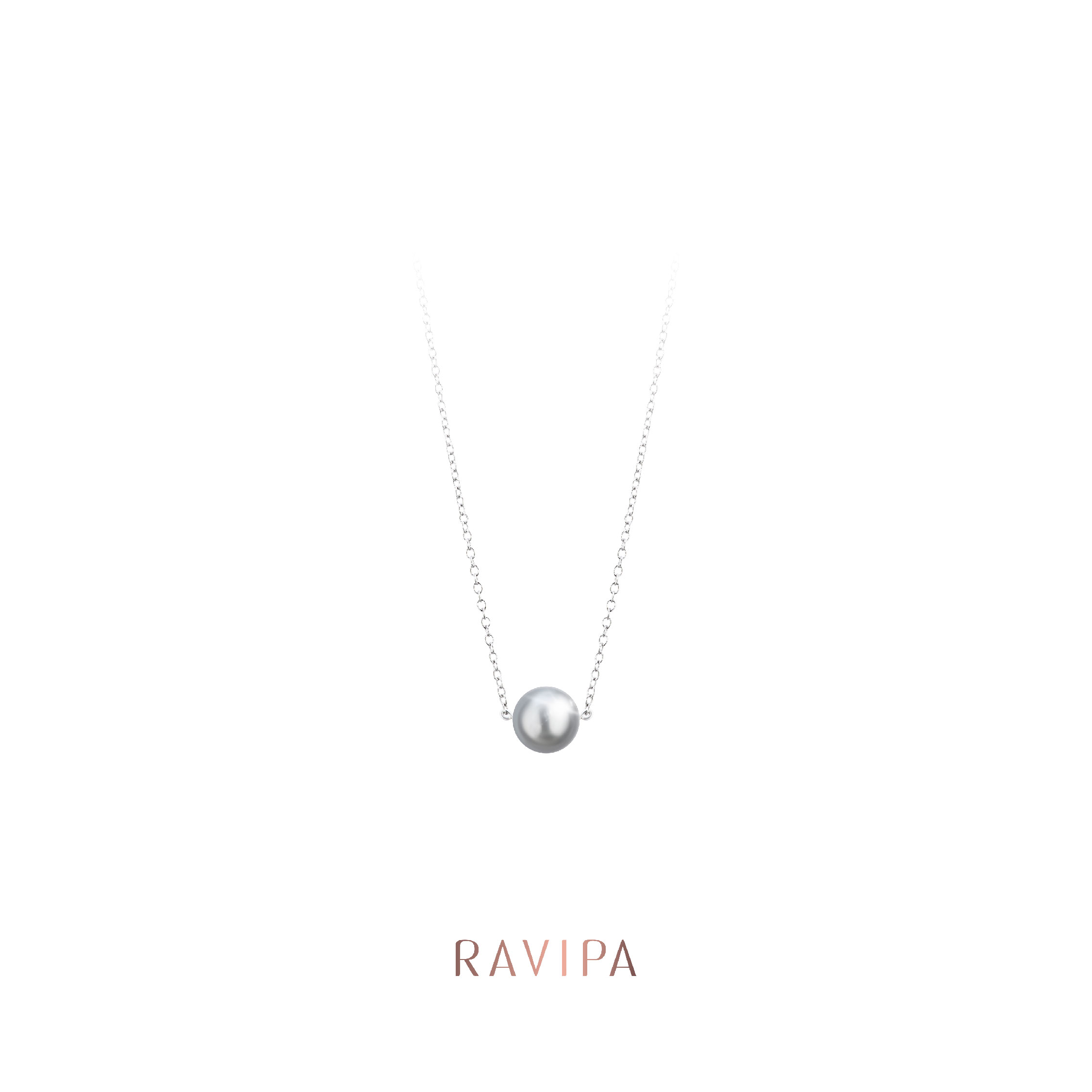 Ravipa | Single Moon Grey Pearl Necklace - สร้อยคอ ราคา 2,150 บาท*ส่งฟรี