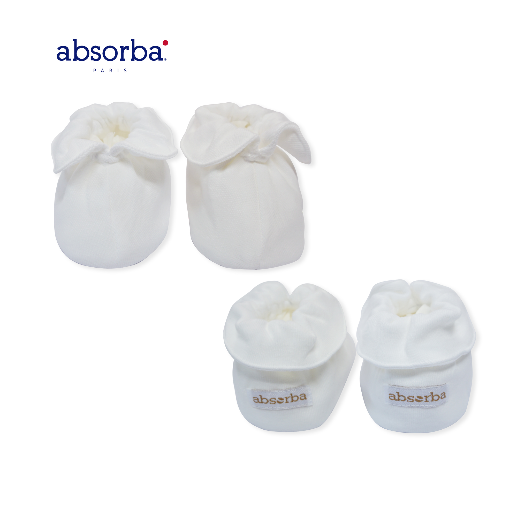 absorba(แอ็บซอร์บา)ถุงเท้าเด็กอ่อน เคลือบคอลลาเจน นุ่ม สวมใส่สบาย ระบายอากาศได้ดี สำหรับเด็กแรกเกิดขึ้นไป มีให้เลือก 3 สี แพ็ค 1 คู่ -R21SRUAO01
