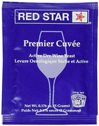 ยีสต์หมักไวน์ RED STAR Premier Cuvee ซองสีน้ำเงิน 5 gram เหมาะสำหรับการหมักไวน์แดง ไวน์ขาว โดยเฉพาะแชมเปญ เป็นยีสต์หมักไวน์ที่ หมักไวน์ได้เร็วที่สุด สะอาดที่สุด และได้รสชาติที่ดีที่สุด