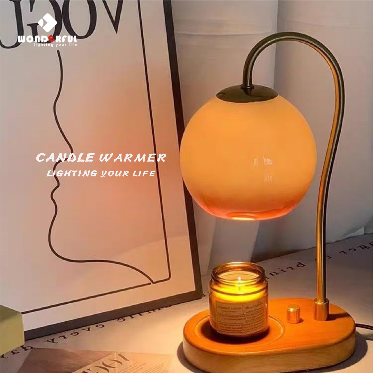 Wonderful Scented Candle Warmer, Dimmable, Candle Warmer, Economical Gift. Scented Candle Melting Lamp Comes with 1 Free Light Bulb. ราคา 599 บาท*ส่งฟรี