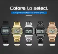 ภาพขนาดย่อสินค้านาฬิกาแฟชั่น นาฬิกาสายเหล็กรุ้นWE F91 ส่งจากไทย