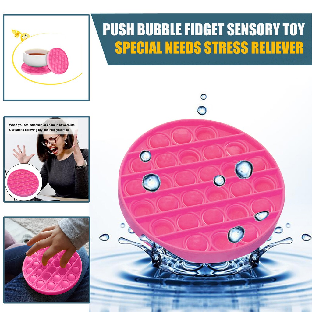 Push Bubble Fidget Sensory ของเล่นที่หมกหมุ่นความต้องการพิเศษความเครียด Reliever Aleasoon