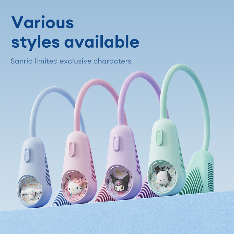SANRIO FY04 Neck small fan Children usb charging fan Mini portable convenient three speed high wind long battery life ราคา 593 บาท*ส่งฟรี