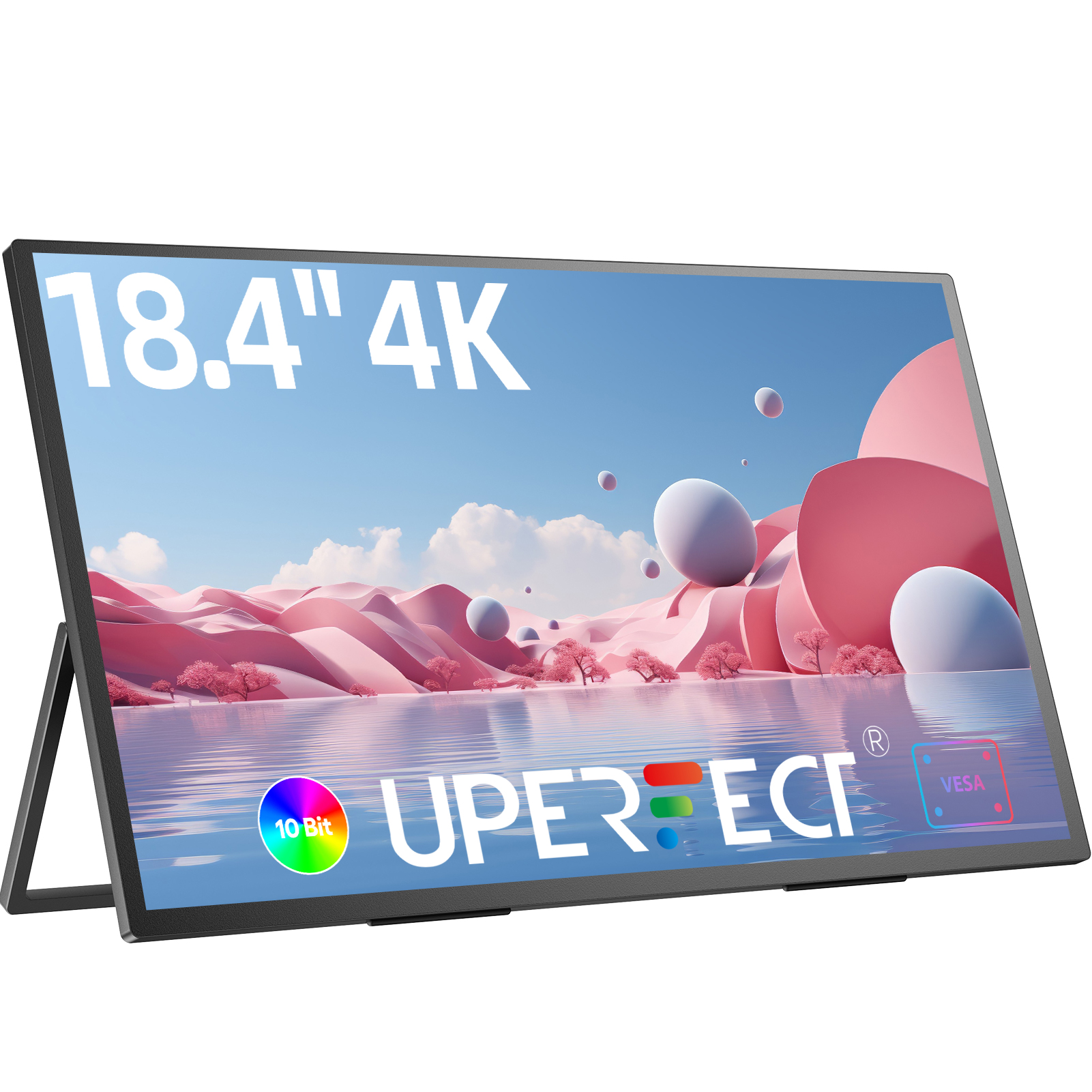 UPERFECT 【Local delivery】4K Computer Monitor, 18.4"inch UHD Monitor[100% sRGB Wide Color Gamut], HDR FreeSync Speaker Type-C HDMI VESA Portable Monitor for Laptop PC Phone, Stand Smart stand ราคา 7,699 บาท*ส่งฟรี