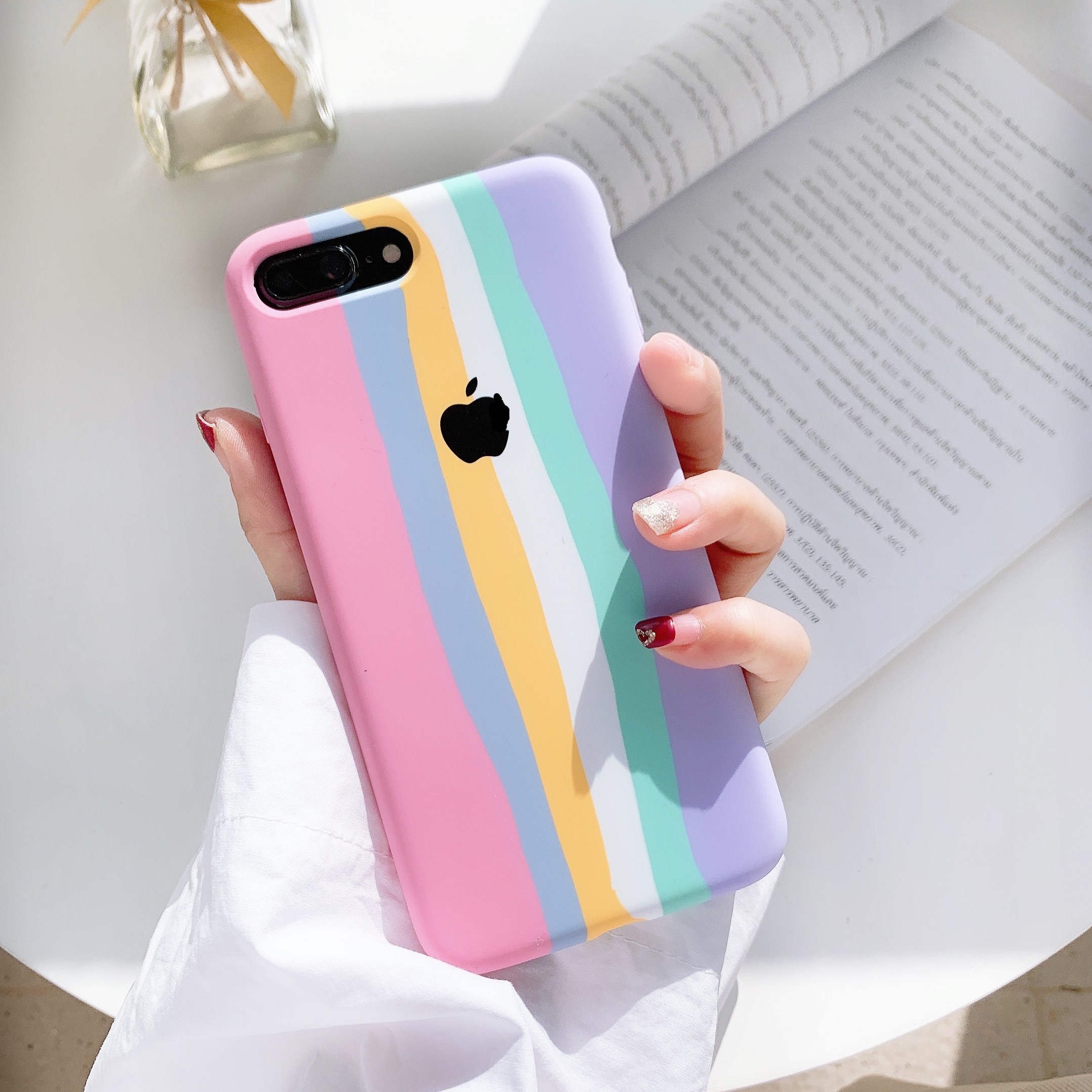 【เคส ไอโฟน7plus 8plus】เคส สายรุ้งไล่โทนสีนิ่ม iphone 11 pro max เคสซิลีโคนสำหรับ Iphone 6 6s 7 8 7plus 8Plus XS MAX XR X case iphoneSE2020(สายรุ้ง iphone 11pro)iphone 12 12pro 12mini 12proMax