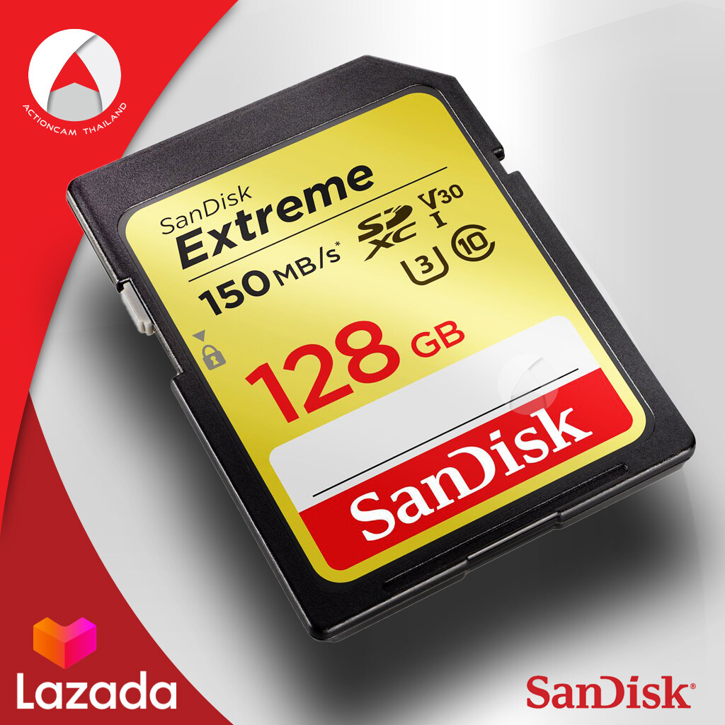 Sandisk SD Card Extreme 128GB SDXC Speed อ่าน150mb/s เขียน 60mb/s ประกัน Synnex ตลอดอายุการใช้งาน (SDSDXV5_128G_GNCIN) เมมโมรี่ การ์ด แซนดิส กล้อง ถ่ายภาพ ถ่ายรูป ถ่ายวีดีโอ กล้องDSLR กล้องโปร กล้องมิลเลอร์เลส Mirrorless