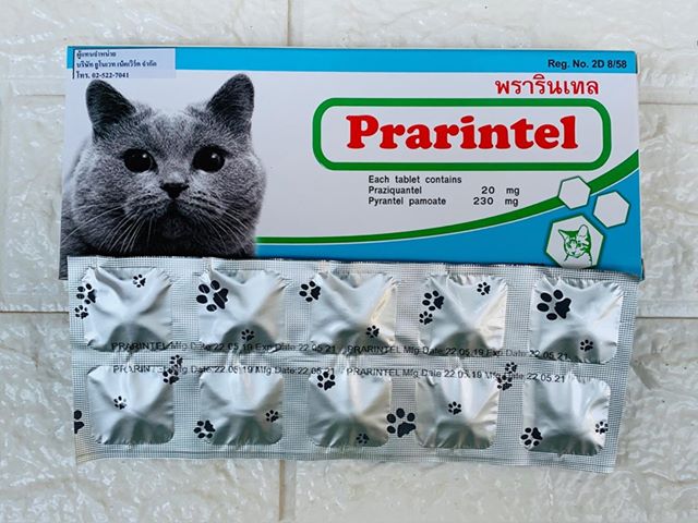 พรารินเทล Prarintel Cat แมว 10 เม็ด หมดอายุ 04/2022