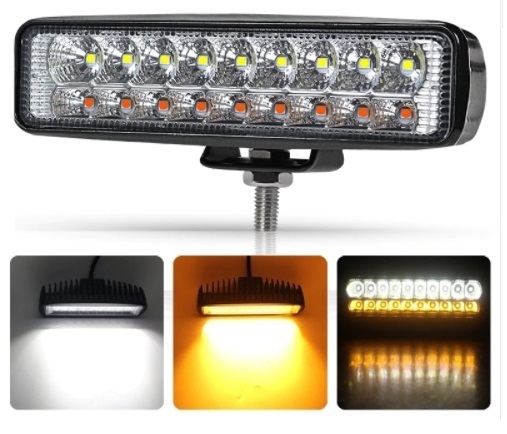 X2 เเพ็คคู่ สุดคุ้ม !! LED Two Colors 18W 12-24V ไฟสปอร์ตไลท์ ไฟหน้ารถ ไฟท้าย สว่างมาก 18 วัตต์ รุ่น 2 แสง สามารถเปิดปิด แสงwhite และ warm ในตัวเดียวกัน