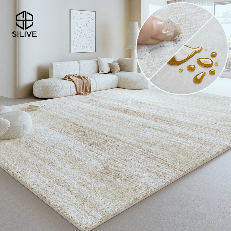 Silive Shop พรมปูพื้น ผ้าแคชเมียร์เทียม พรมมินิมอล กันน้ำ rug นุ่ม #GA-C