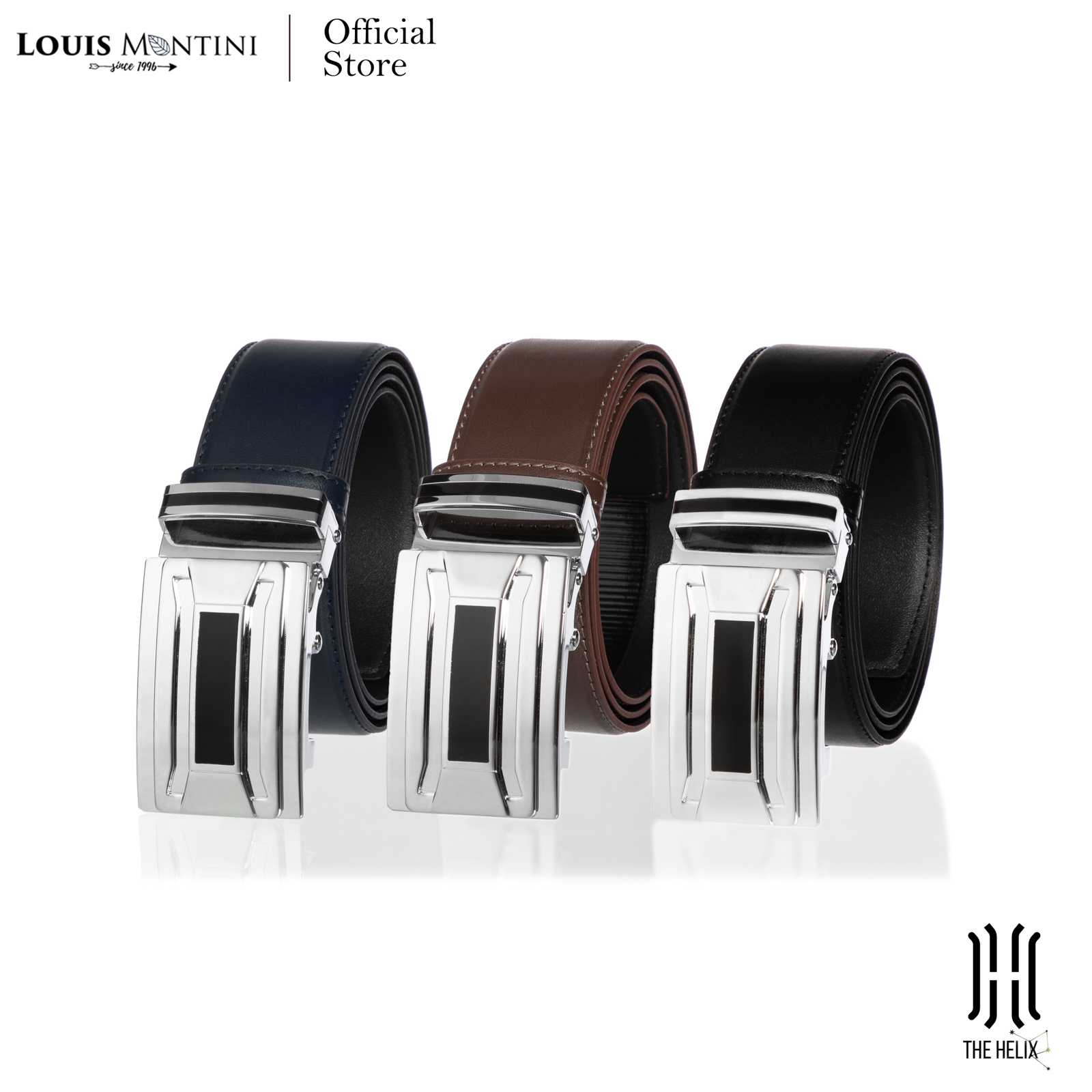 Louis Montini (The Helix) เข็มขัดผู้ชาย Men's Belt เข็มขัด PUแฟชั่น MPU16 ราคา 279 บาท*ส่งฟรี