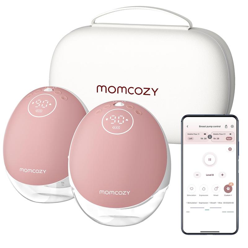 Momcozy เครื่องปั๊มนมไฟฟ้า เครื่องปั๊มนมไร้สาย เครื่องปั๊มนมแฮนด์ฟรี M9 Wearable Breast Pump หลายโหมดส่วนบุคคล APP ควบคุม 15 ระดับ ขนาด 24 มม. เหมาะสำหรับคุณแม่