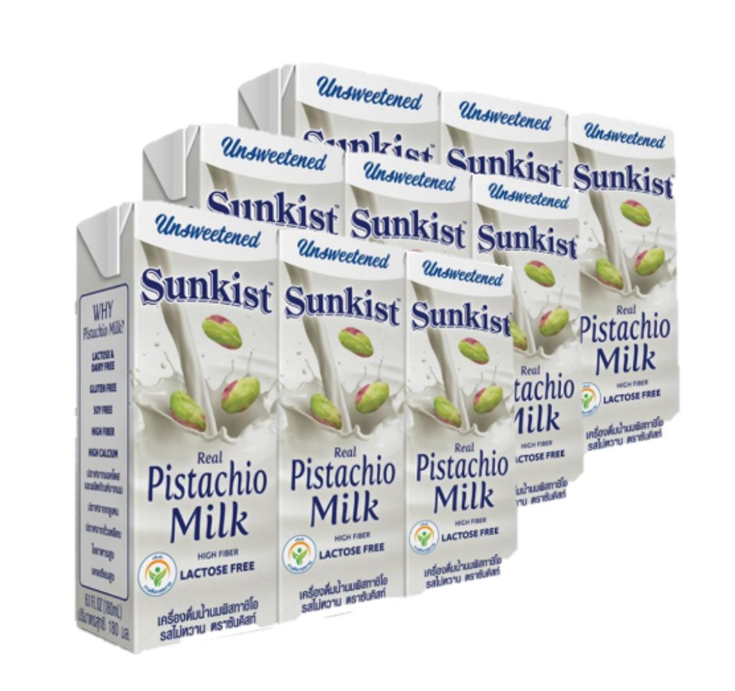 Sunkist Pistachio Milk Original (Unsweetened) ซันคิสท์ นมพิสทาชิโอ รสจืด 180ml. x 9กล่อง