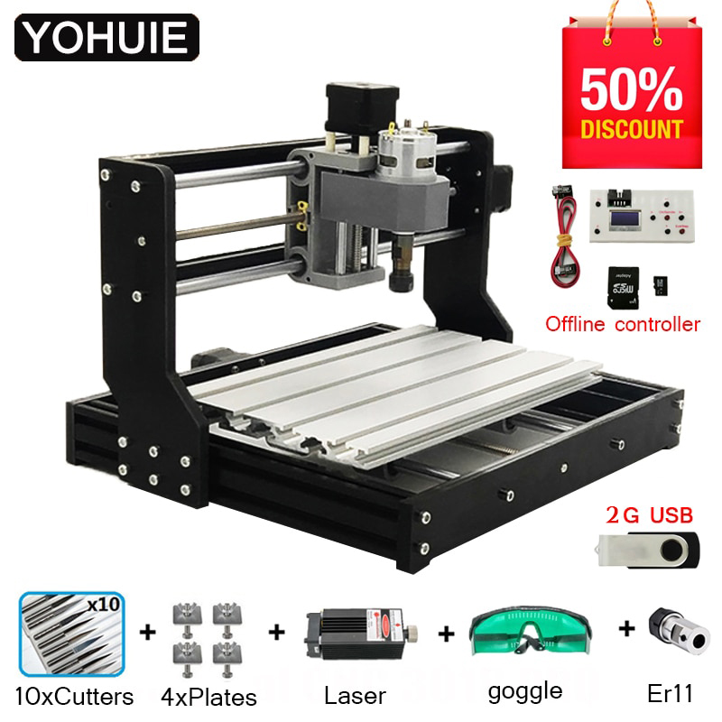 CNC 3018 PRO Laser Engraver CNC Router Machine Hobby DIY Wood PCB PVC Mini CNC3018 Engraver เครื่องแกะสลัก เครื่องตัดเลเซอร์ เลเซอร์แกะสลัก เลเซอร์ตัด เครื่องตัดแกะสลักเลเซอร์ เครื่องตัดแกะสลักด้วยเลเซอร์ เครื่องแกะสลักเลเซอร์