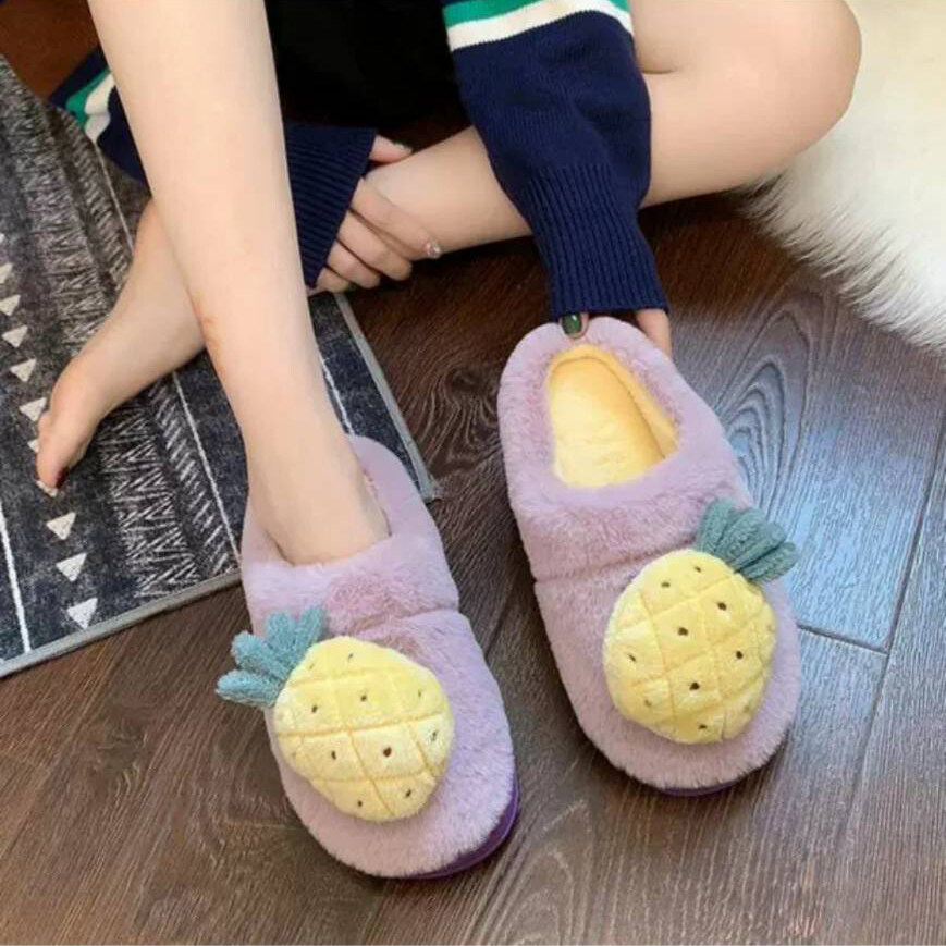 Slipper รองเท้าสลิปเปอร์ รองเท้าใส่ในบ้าน รองเท้า สลิปเปอร์ งานนุ่มนิ่มขนฟู น่ารักมาก นุ่มมาก สลิปเปอร์ผลไม้