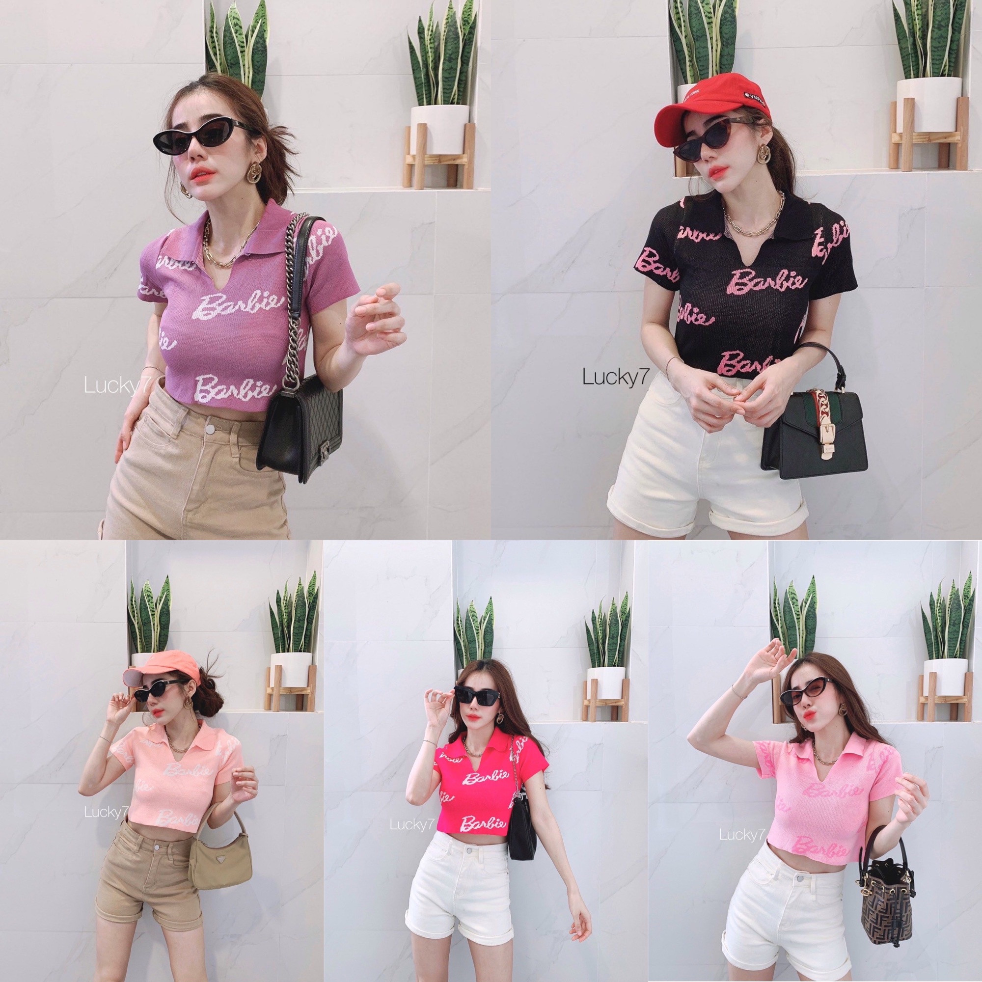 🌈 SpinnyHouse 🌈 เสื้อครอป ท็อปทอซิกเนเจอร์💜♥️บาร์บี้ Barbie🧡💚ทั้งตัว ทรงคอปก หนาวหนาว นกฮูก C302A. ราคา 148 บาท*ส่งฟรี