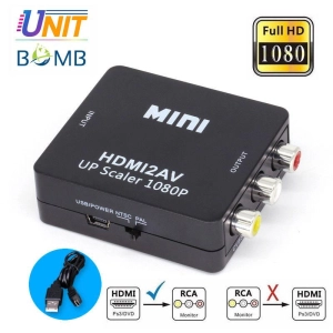 สินค้า UNITBOMB ตัวแปลงสัญญาณ HDMI to AV Converter (1080P) แปลงสัญญาณภาพและเสียงจาก HDMI เป็น AV พร้อมส่ง