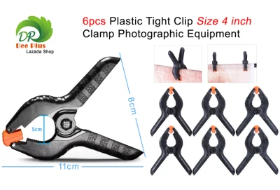 6 ชิ้นพลาสติกคลิปแน่น ขนาด 4 นิ้ว Clamp อุปกรณ์ถ่ายภาพสากลสำหรับถ่ายภาพสตูดิโอถ่ายภาพพื้นหลังกระดาษฉากหลังผู้ถือ 6pcs Plastic Tight Clip 4 inch Clamp Photographic Equipment Universal Use for Photography Studio Photo Paper Background Backdrop Stand Holder
