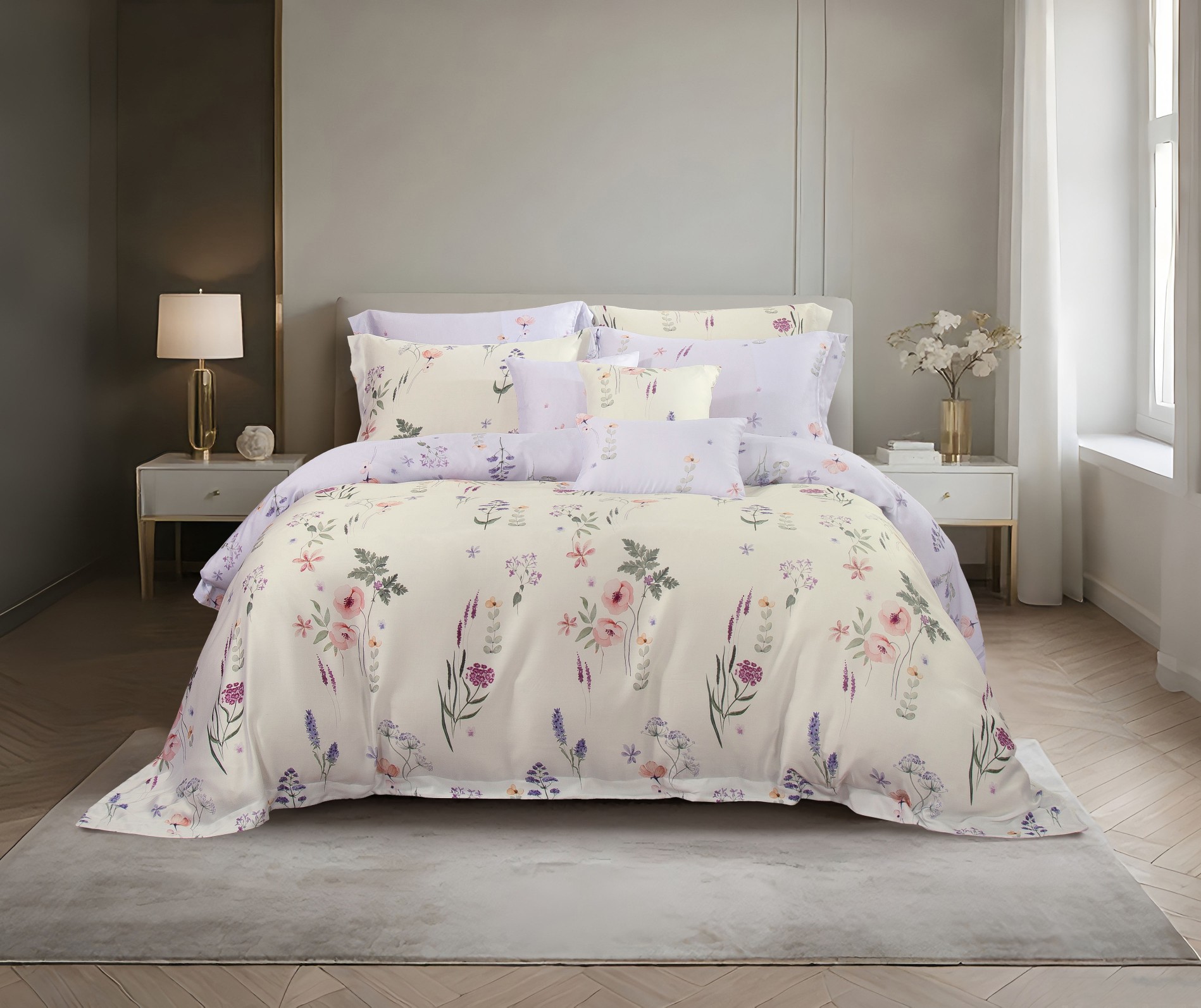 [ราคาโปร] Akemi ผ้าปูที่นอน TENCEL™ Lyocell รุ่น Ardent Print ทอ 900 เส้นด้าย