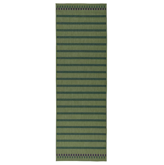 Rug flatwoven in/outdoor waterproof - green purple/striped