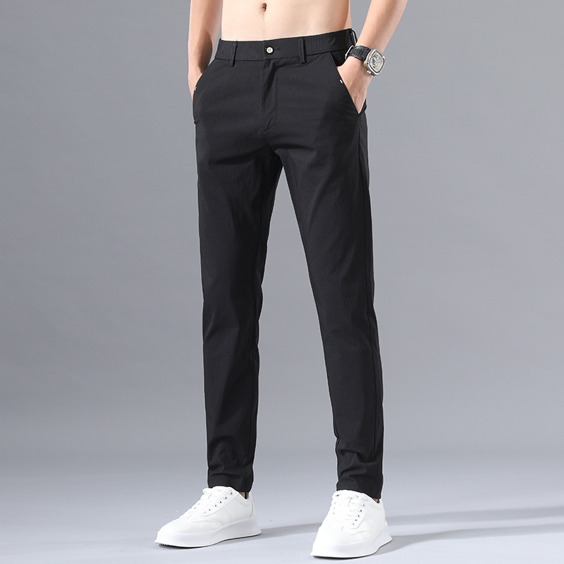 Mno.9 Chino Pants Slim Men 9118 กางเกงชิโน่ชาย กางเกงชิโน กางเกงชายขายาว เอวยางยืดเข็มขัด กางเกงใส่ทำงาน กางเกงขายาวผช กางเกงผู้ชาย korea
