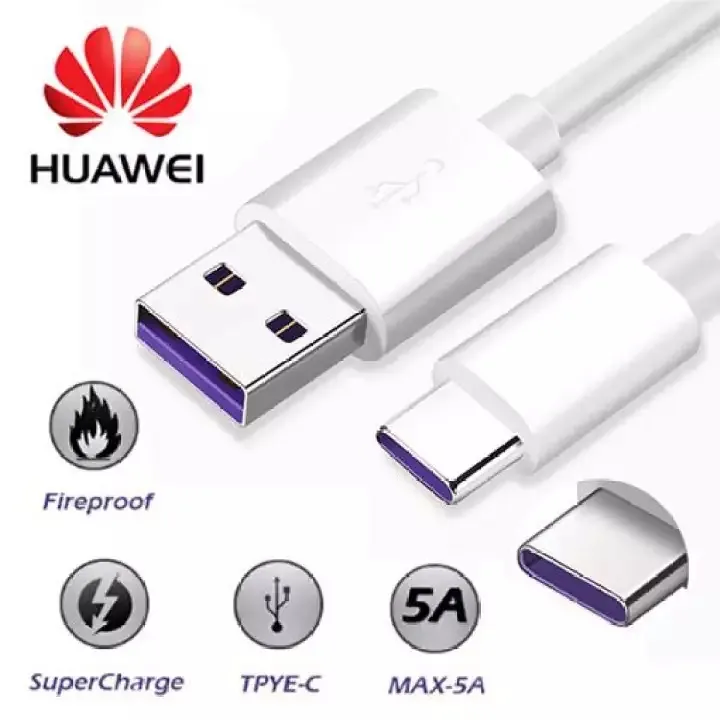 ชุดชาร์จ หัวเหว่ย สายชาร์จ+หัวชาร์จ 5A Type-C ของแท้ Huawei Super Charger ของแท้ รองรับ Mate9/Mate9pro/P10/P10plus/P20/P20Pro/P30/P30Pro/Mate20/Mate 20Pro