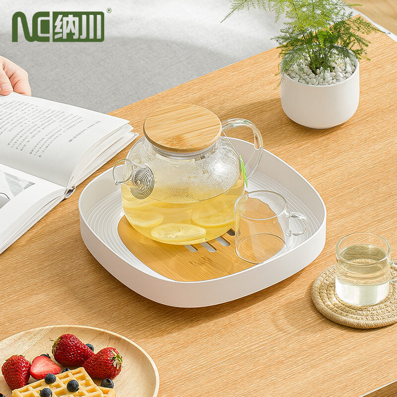 NaChuan ถาดเสิรฟอาหาร ถาดใส่ผลไม้ ถาด สี่เหลี่ยมใส่น้ำชา ถาดพลาสติก ถาดอเนกประสงค์ ของตกแต่ง ของใช้ในบ้าน สวยงาม ราคา 149 บาท*ส่งฟรี