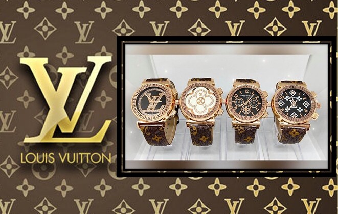(Louisvutton) นาฬิกาแฟชั่น ผู้หญิง นาฬิกาสายหนัง สกินลายครบทุกจุด ระบบเข็ม แฟชั่นเรียบหรู นาฬิกาข้อมือหลุย สายหนัง นาฬิกาควอซต์ RC890