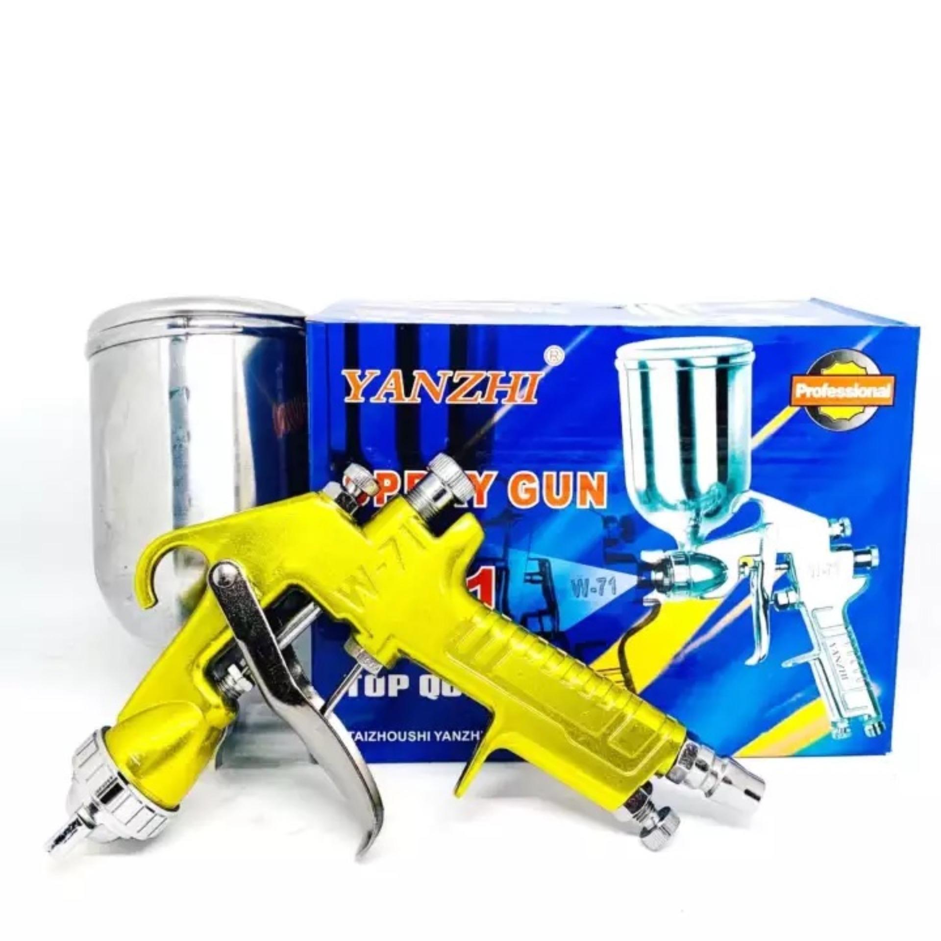 กาพ่นสี พ่นแลกเกอร์ สีทอง 1.5 spray gun W71 แบบถ้วยข้าง