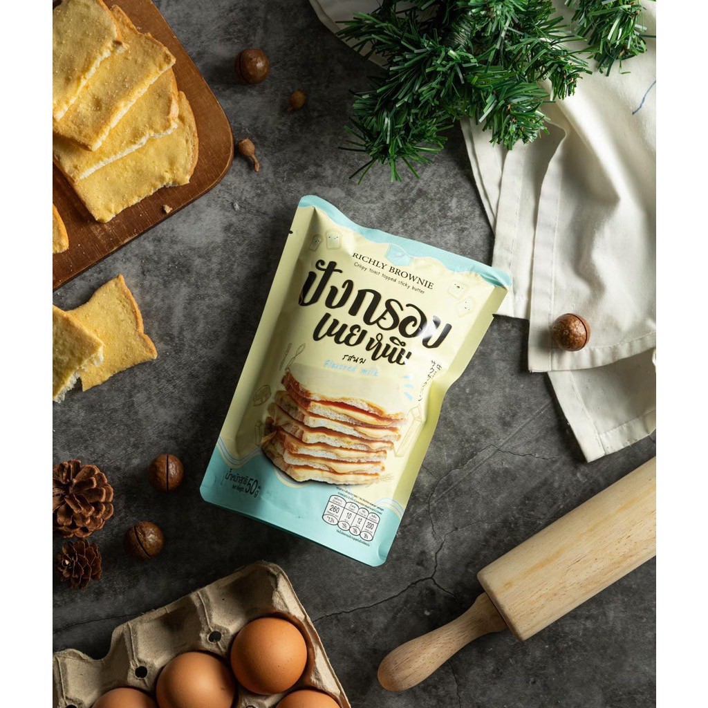 Crispy toast topped sticky butter Flavored Milk ราคา 28 บาท*ส่งฟรี