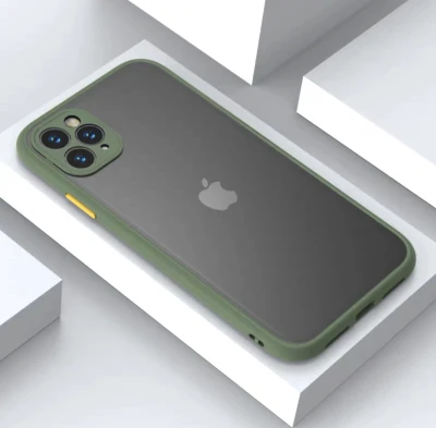 เคสกันกระแทก กันรอยกล้อง Case iPhone 11Pro Max , iPhone 11 , iPhone 11Pro เคสปุ่มสีผิวด้าน ขอบนิ่มหลังแข็ง (3)