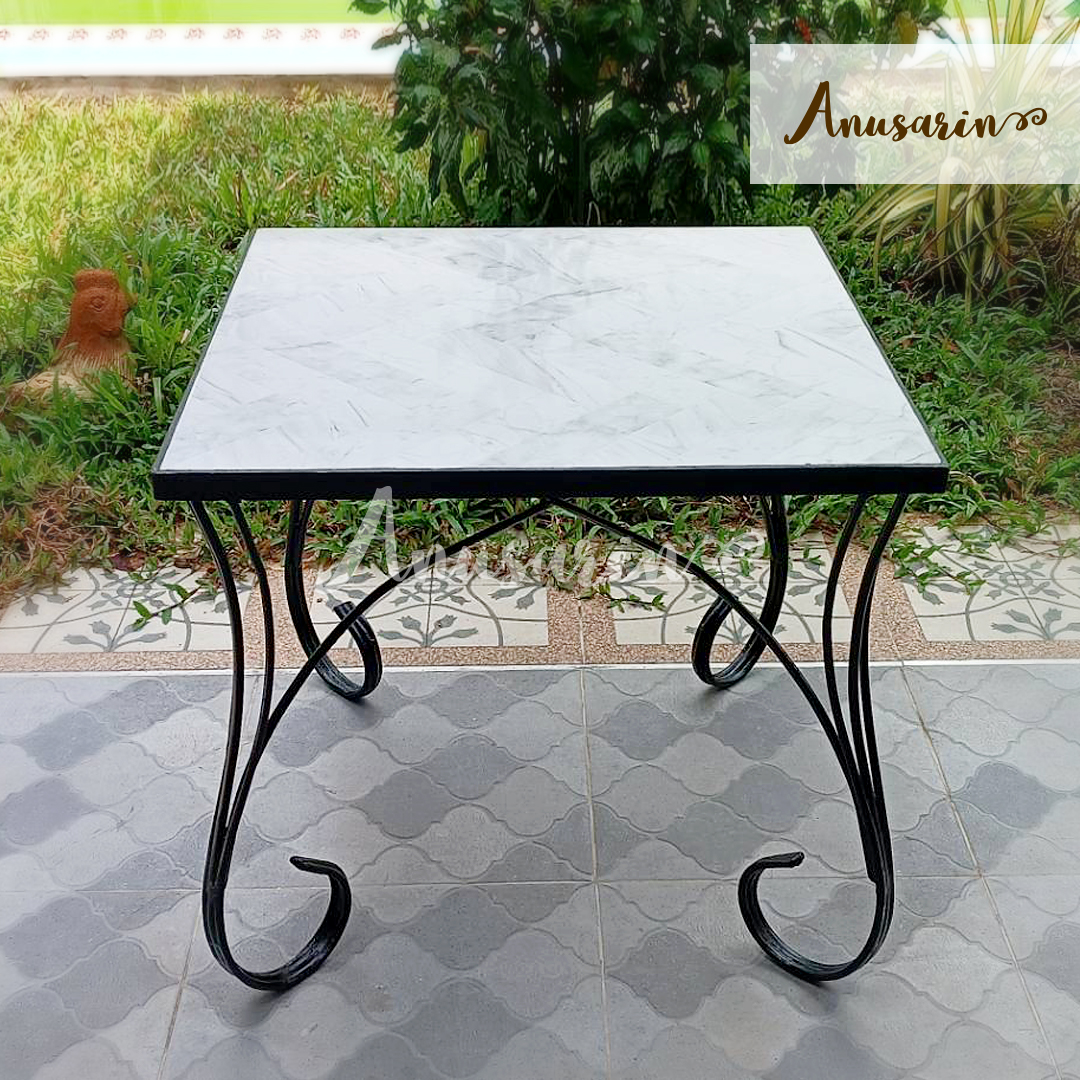 Anusarin Steel Table and Tile Top in White Tone 61x61x57 cm ราคา 2,790 บาท*ส่งฟรี