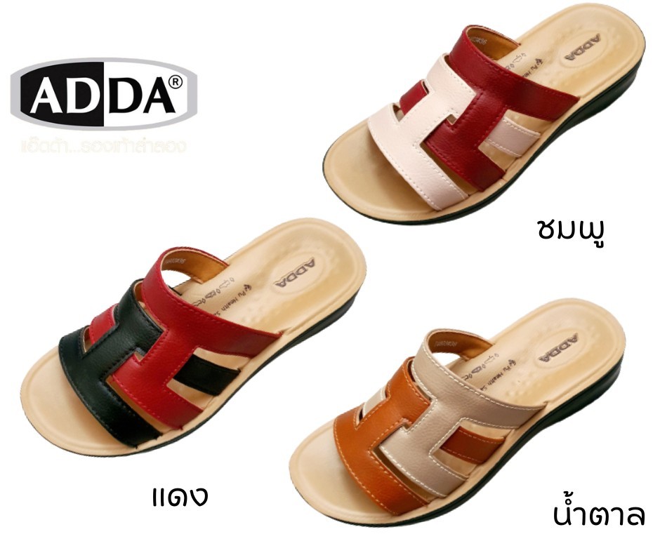 ADDA Women's Sandals Women's shoes model, casual wear, walking comfort, light weight, women's shoes, wearing a casual stroll, Doraemon pattern, model 13T02, son color ราคา 220 บาท*ส่งฟรี