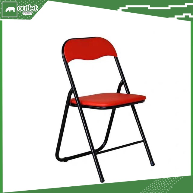 Outlet รุ่นA024 เก้าอี้เหล็ก เบาะหนัง พับได้ ยางหุ้มที่ขา รับน้ำหนัก 100 kg เก้าอี้พับ เก้าอี้กินข้าว
