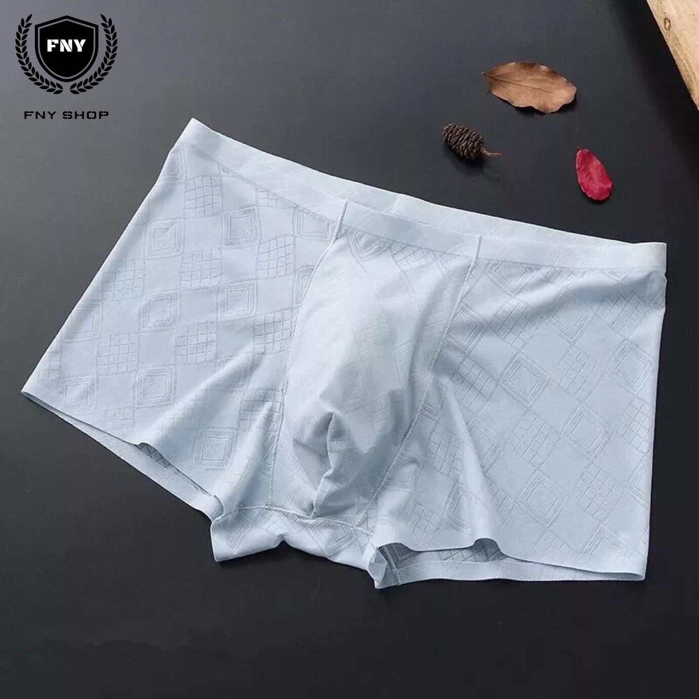 กางเกงชั้นในชาย ดีไซน์เรียบหรูไร้ตะเข็บ ซับในสองชั้น เบาเย็น กระชับยืดหยุ่น