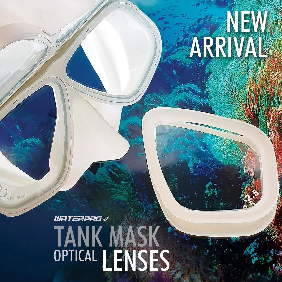 เลนส์สายตาสั้น - หน้ากากดำน้ำ Water Pro รุ่น TANK MASK